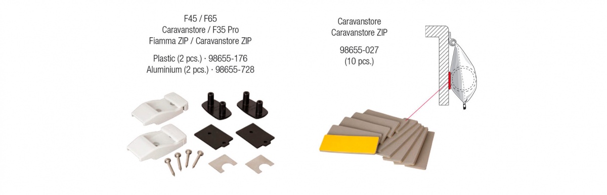 Leg/ Wall Brackets & Caravanstore Protection Pads