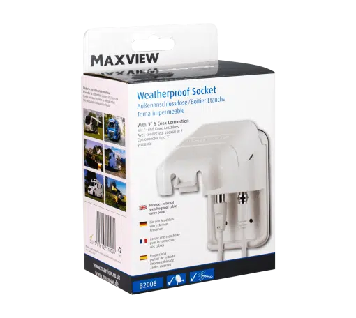 Maxview Coax and F Connector Double Weatherproof Socket